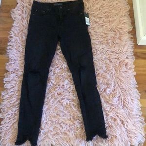 High rise skinny rusty black jeans distressed